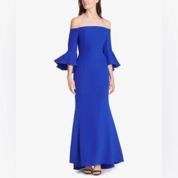 Vince Camuto Off Shoulder Bell Sleeve Gown - Picture 3 of 7